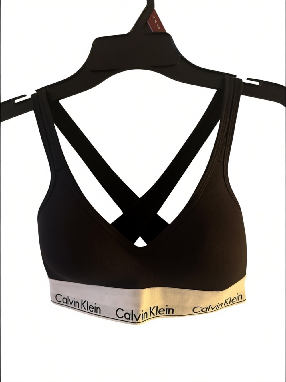 Calvin Klein Black Bralette with White Logo Band